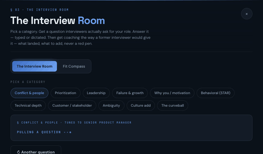 The Interview Room — answering a real question live, with coaching