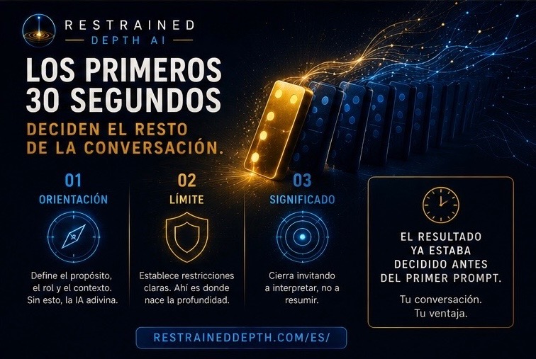 Los primeros 30 segundos deciden el resto de la conversación. Orientación, límite, significado.